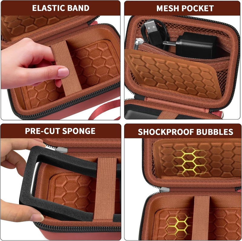 Comecase Carrying & Protective Case for Digital Camera, AbergBest 21 Mega Pixels 2.7" LCD Rechargeable HD/Kodak Pixpro/Canon PowerShot ELPH 180/190 / Sony DSCW800 / DSCW830 Cameras for Travel - Brown - Image 4